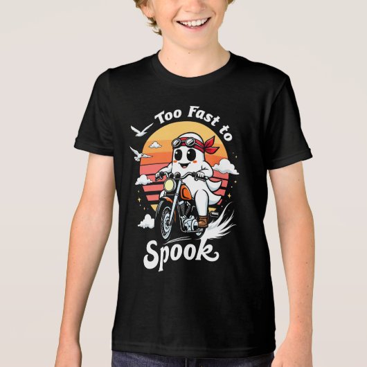 Too fast to spook - Geist auf Motorrad Tri-Blend Shirt (Voorkant)