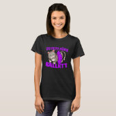 Too fat for ballet cat ballerina t-shirt (Voorkant volledig)