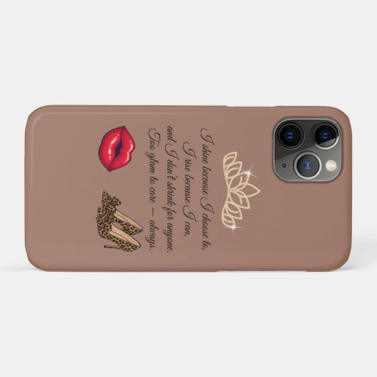 Too Glam To Care – Chic Quote Case-Mate iPhone Case (Achterkant (horizontaal))