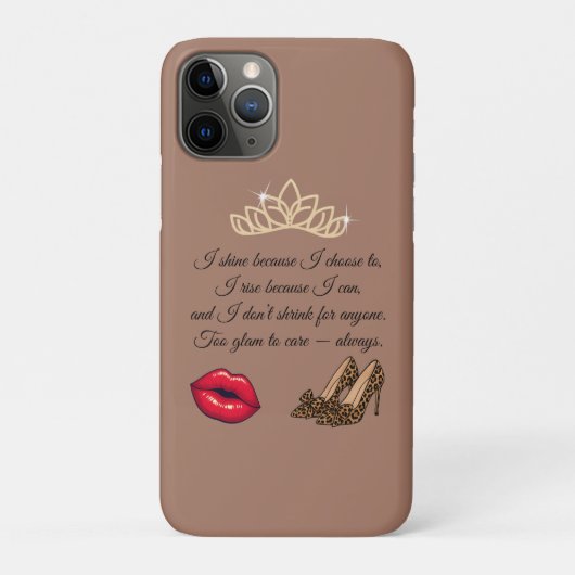 Too Glam To Care – Chic Quote Case-Mate iPhone Case (Achterkant)