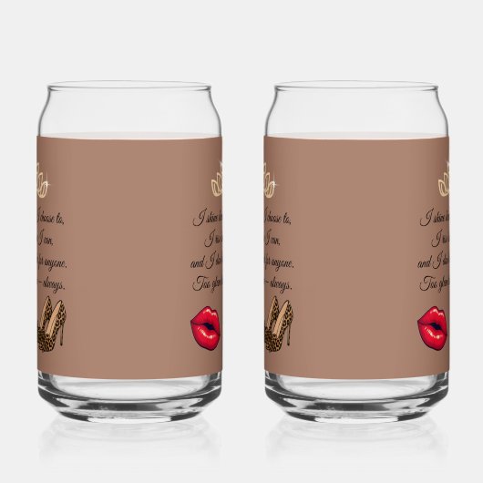 Too Glam To Care – Chic Quote Drinkware Set Blikvorm Glas (Links)