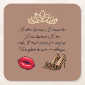Too Glam To Care – Chic Quote Kartonnen Onderzetters (Voorkant)