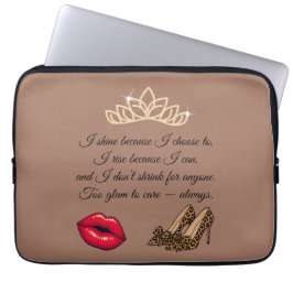 Too Glam To Care – Chic Quote  Laptop Sleeve