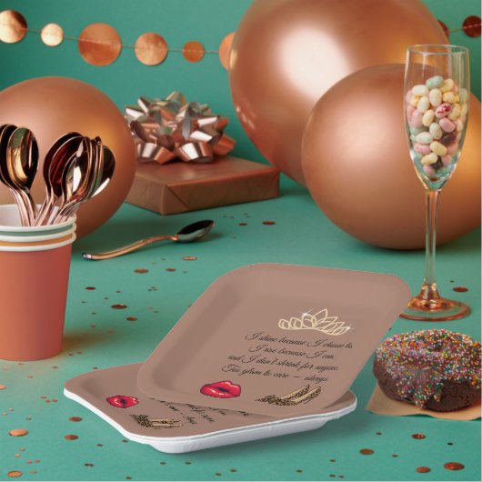 Too Glam To Care – Chic Quote  Papieren Bordje (Multi)