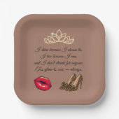 Too Glam To Care – Chic Quote  Papieren Bordje (Voorkant)