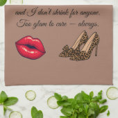 Too Glam To Care – Chic Quote  Theedoek (Gevouwen)
