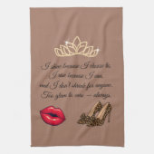 Too Glam To Care – Chic Quote  Theedoek (Verticaal)