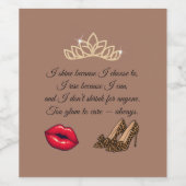 Too Glam To Care – Chic Quote Wijn Etiket (Enkel label)