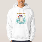 Too Hot for ICE Polar Bear Political Activist Pun Hoodie (Voorkant)