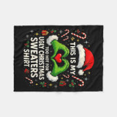 Too Hot For Ugly Christmas Sweaters Funny Holiday  Fleece Deken (Voorkant (Horizontaal))