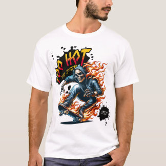 Too Hot to Stop – Flammender Skater-Style T-shirt