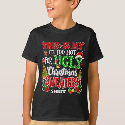 Too Hot Ugly Christmas Sweaters Funny Xmas Men Wom (Voorkant)