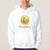 Too Lazy 2 Be Lazy - Grappige Luie Emoji Mannen Hoodie (Voorkant)