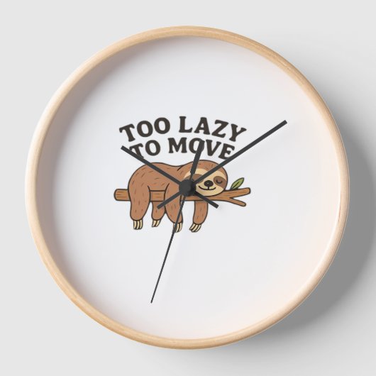 Too Lazy To Move – Cute Retro Cartoon Sloth Design (Voorkant)