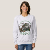 Too Many Books Green Dark Academia Sweatshirt (Voorkant volledig)