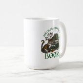Too Many Books Green Floral Academia Mug Koffiemok (Voorkant rechts)