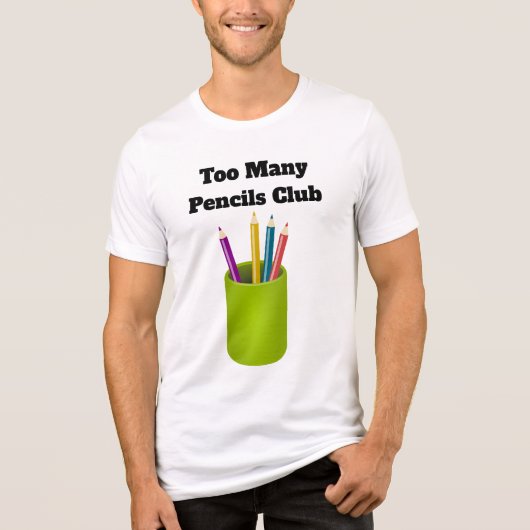 Too Many Pencils Club Tri-Blend Shirt  (Voorkant)