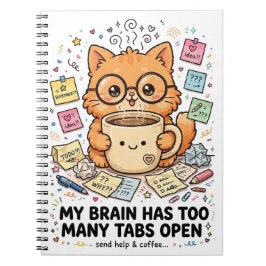Too Many Tabs - Funny Cat Notebook Notitieboek