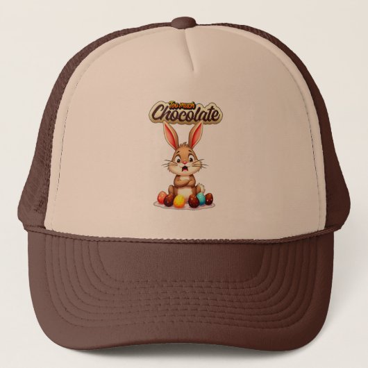 Too Much Chocolate – Funny Easter Bunny - boné Trucker Pet (Voorkant)