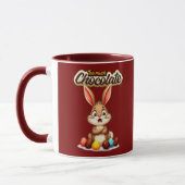 Too Much Chocolate – Funny Easter Bunny - caneca Mok (Links)