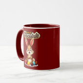 Too Much Chocolate – Funny Easter Bunny - caneca Mok (Voorkant links)