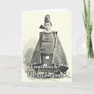 Too Much I'll Change. Funny Fashion Greetings Card Kaart