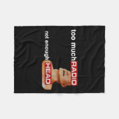 Too Much Radio Not Enough Head Funny 80's Radio He Fleece Deken (Voorkant (Horizontaal))
