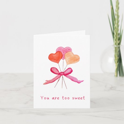 Too Sweet Valentine's Day Card Bedankkaart (Voorkant)