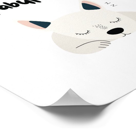 Too Tired To Be Fabulous Quote with Sleeping Dog Poster (Hoek)