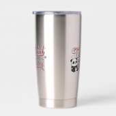 "Too Tired To Care" Panda - Cute & Relatable Geïsoleerde Drinkbeker (Rechts)