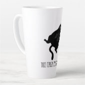 Too Tired to Think - Funny Exhausted Black Cat Latte Mok (Linkerhoek)