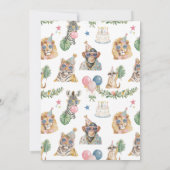 Too Wild to Be Five Lion Jungle Birthday Kaart (Achterkant)