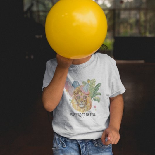 Too Wild to Be Five Lion Jungle Birthday Kinder Shirts