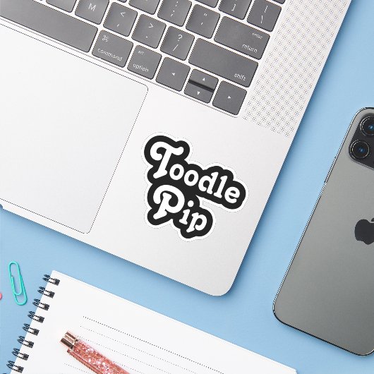 Toodle Pip Sticker (Laptop met iPhone)