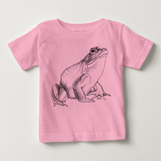 Toodler Frog T-shirt Bullfrog Art Baby Frog T-shir (Voorkant)