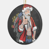 TOOED SANTA CLAUS GEEFT THUMBS UP KERAMISCH ORNAMENT (Links)