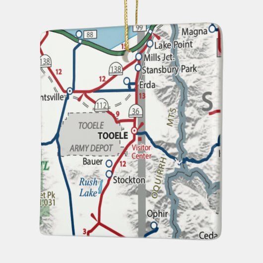Tooele Utah Map Keramisch Ornament (Links)