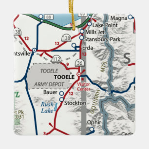 Tooele Utah Map Keramisch Ornament