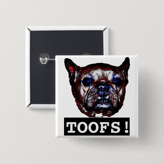 Toofs Vierkante Button 5,1 Cm (Voorkant /achterkant)