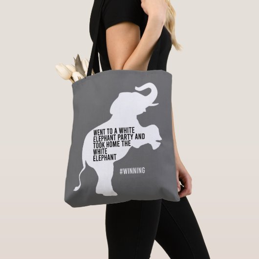 Took Home White Elephant Funny Tote Bag (Dichtbij)