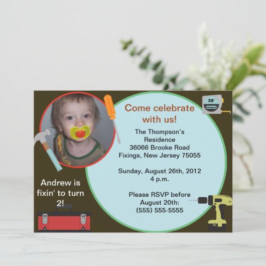 Tool Birthday-uitnodiging Kaart (Staand voorkant)