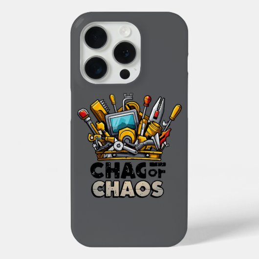 Tool Dad iPhone 15 Pro Hoesje Funny Chaos King Gif (Achterkant)