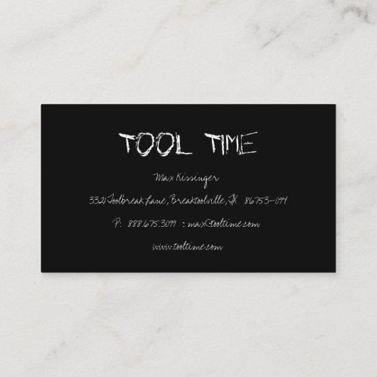 Tool Handyman Construction Black White Visitekaartje (Achterkant)