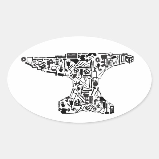 Tool-O-Rama Anvil Ovale Sticker (Voorkant)