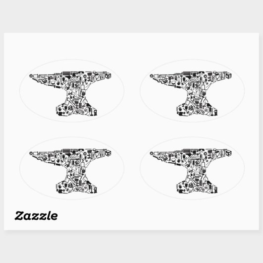 Tool-O-Rama Anvil Ovale Sticker (Vel)