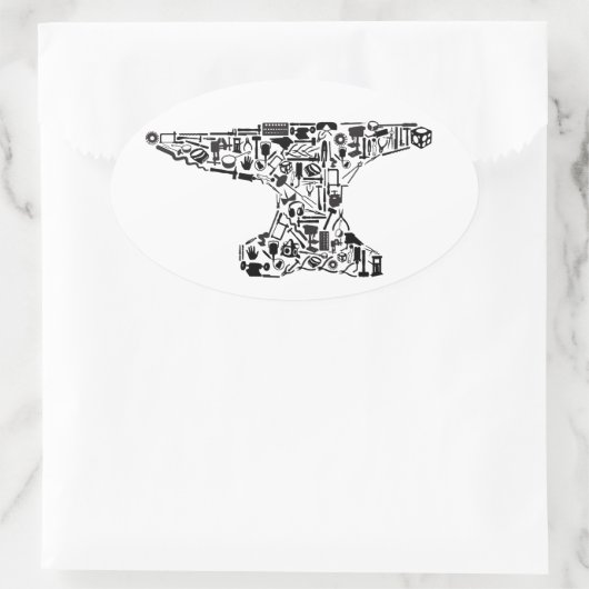 Tool-O-Rama Anvil Ovale Sticker (Tas)