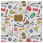 Tool Shed Funny Beer Den Man Cave Patroon Stof (Close Up)