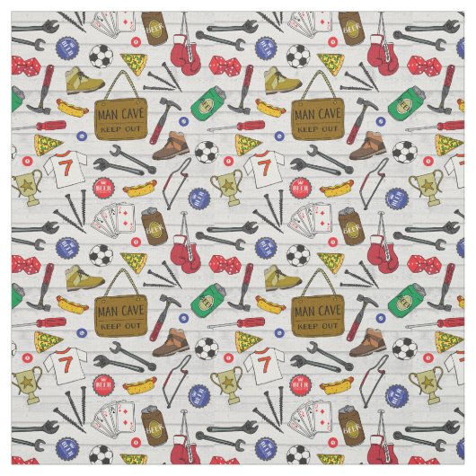 Tool Shed Funny Beer Den Man Cave Patroon Stof (Swatch)