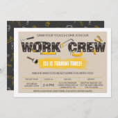 Tool Time Handyman Verjaardag Uitnodiging (Voorkant / Achterkant)