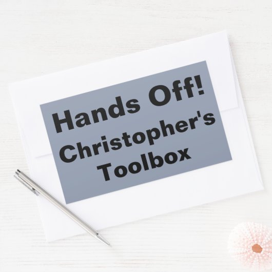 Toolbox grijs rechthoekige sticker (Envelop)